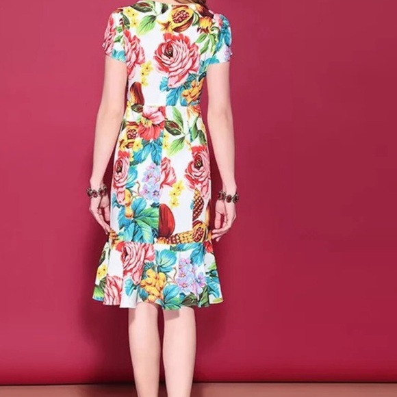 ASOS pineapple summer floral dress - Picture 2 of 2